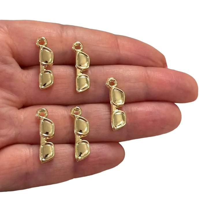 24Kt Gold Plated Sunglasses Charms Gold Travel Charms 5 pcs in a pack Peppy Beads Earrings 24Kt Gold Plated Sunglasses Charms Gold Travel Charms 5 pcs in a pack Peppy Beads Earrings