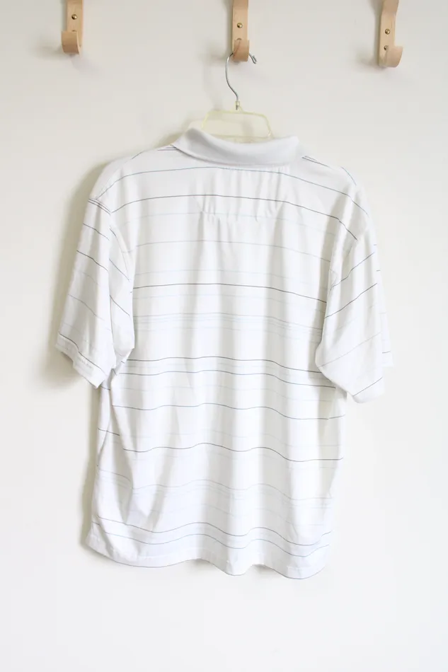 Earrings Roundtree Yorke Roundtree York Performance Cream Striped Polo Shirt L