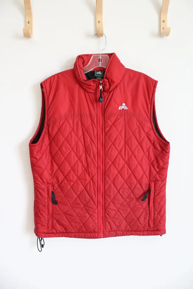 EMS Red Quilted Vest L EMS Earrings