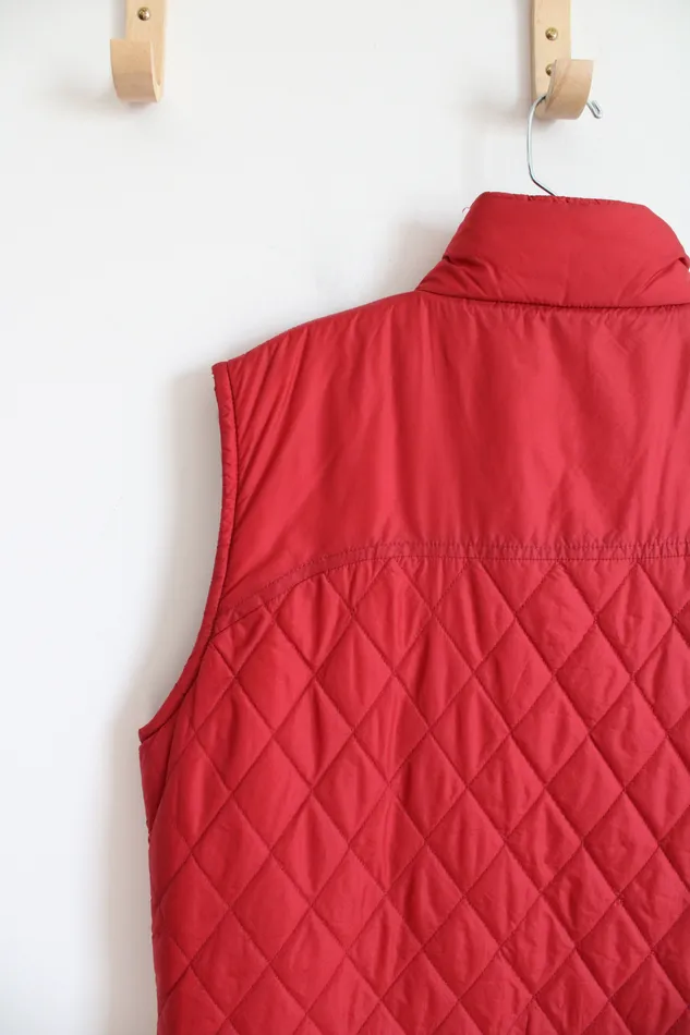 EMS Red Quilted Vest L EMS Earrings