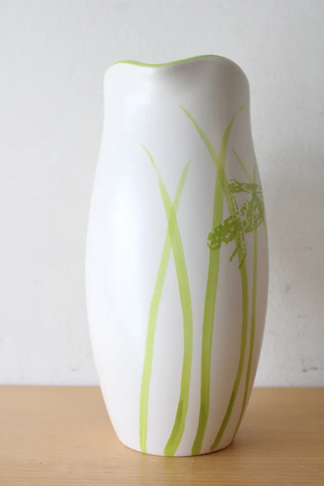Jubilee Thrift Melrose Grasshopper Painted Tall Pitcher Earrings