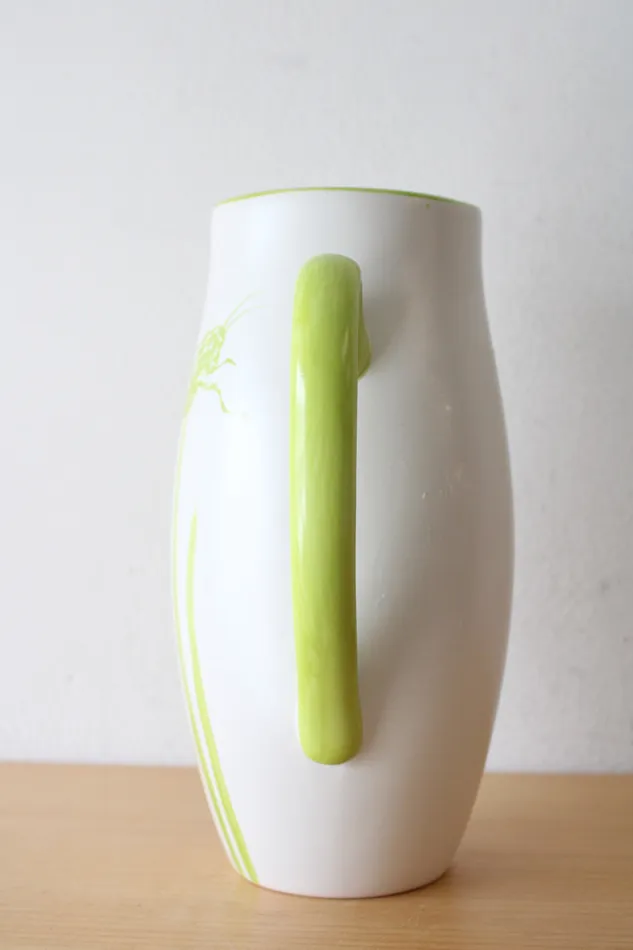 Jubilee Thrift Melrose Grasshopper Painted Tall Pitcher Earrings