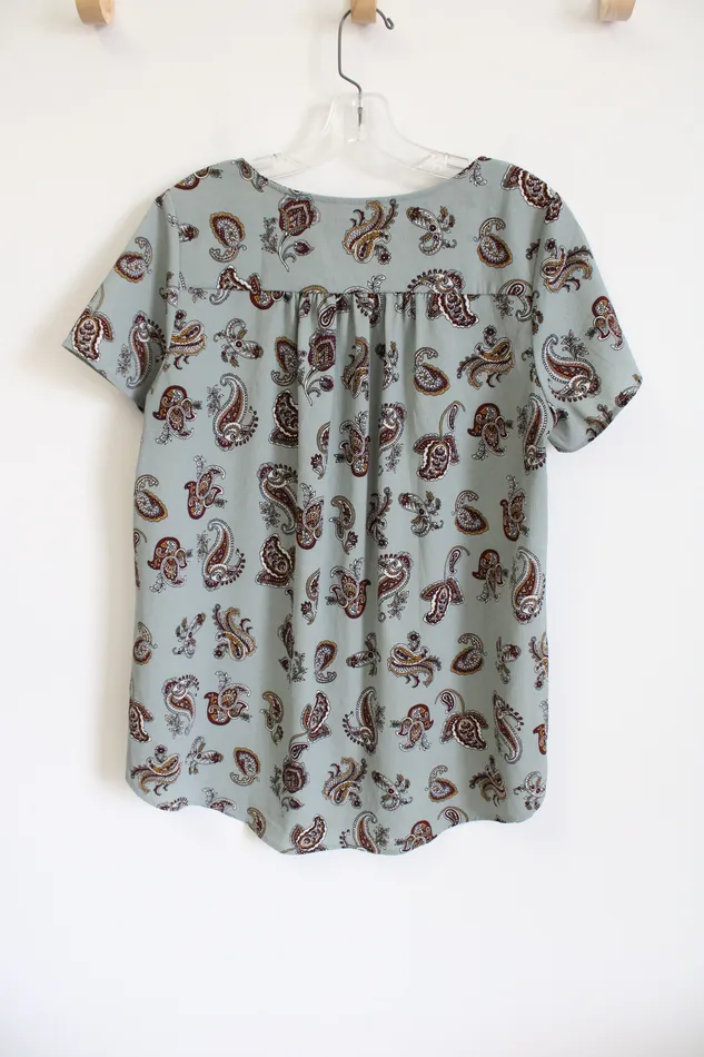LuLaRoe LuLaRoe Blue Paisley Blouse M Rings