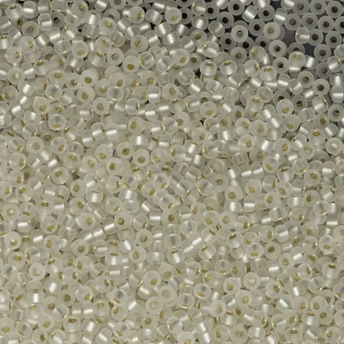 Peppy Beads Rings Miyuki Seed Beads 80 Matted Silver Lined Crystal 0001F