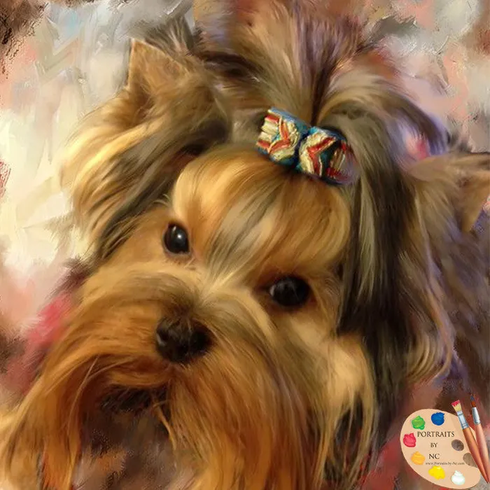 Portraits by NC Earrings Yorkie Digital Portrait