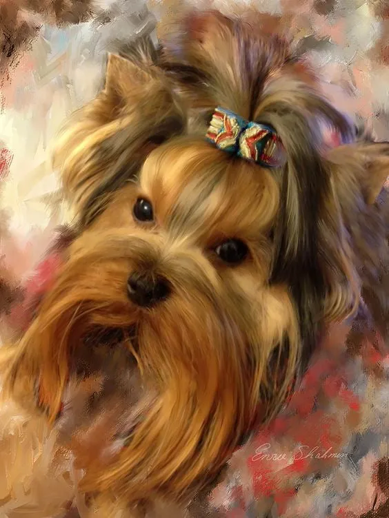 Portraits by NC Earrings Yorkie Digital Portrait