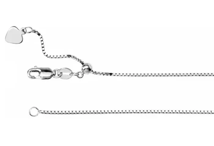 RACHEL LYNN CHICAGO 14 Karat White Gold 22 Adjustable Fancy Box Chain Rings