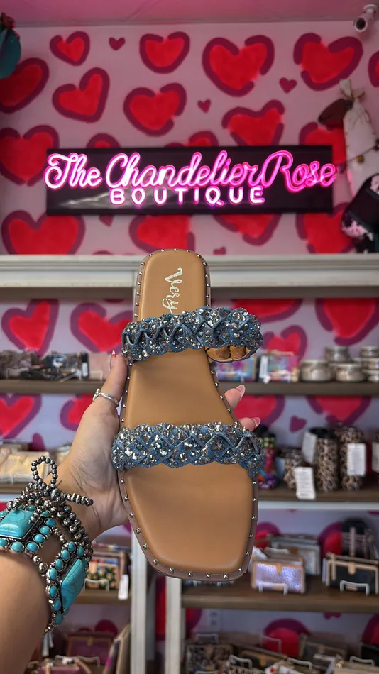 Rings GYPSY JAZZ VERY G WOMENS TWISTY SLIDE SANDAL BLUE