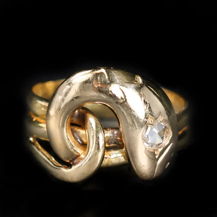 Rings Jack Weir and Sons Inc French Victorian 010 Carat Rose Cut Diamond Snake Ring Rings Jack Weir and Sons Inc French Victorian 010 Carat Rose Cut Diamond Snake Ring