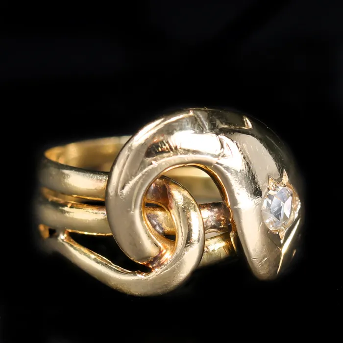 Rings Jack Weir and Sons Inc French Victorian 010 Carat Rose Cut Diamond Snake Ring