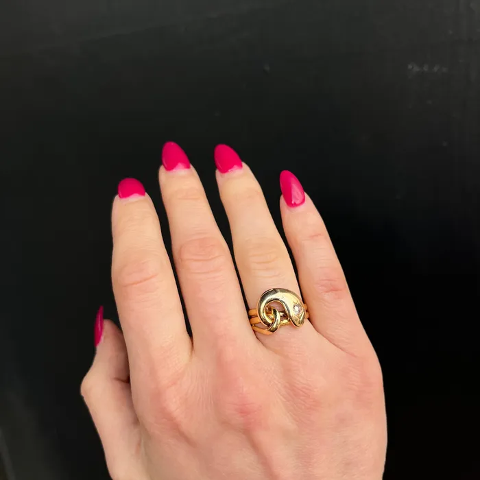 Rings Jack Weir and Sons Inc French Victorian 010 Carat Rose Cut Diamond Snake Ring