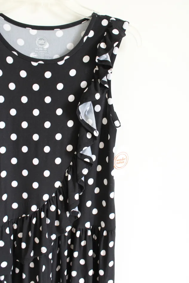 Rings NEW Wonder Nation Black Polka Dot Dress 18 Wonder Nation