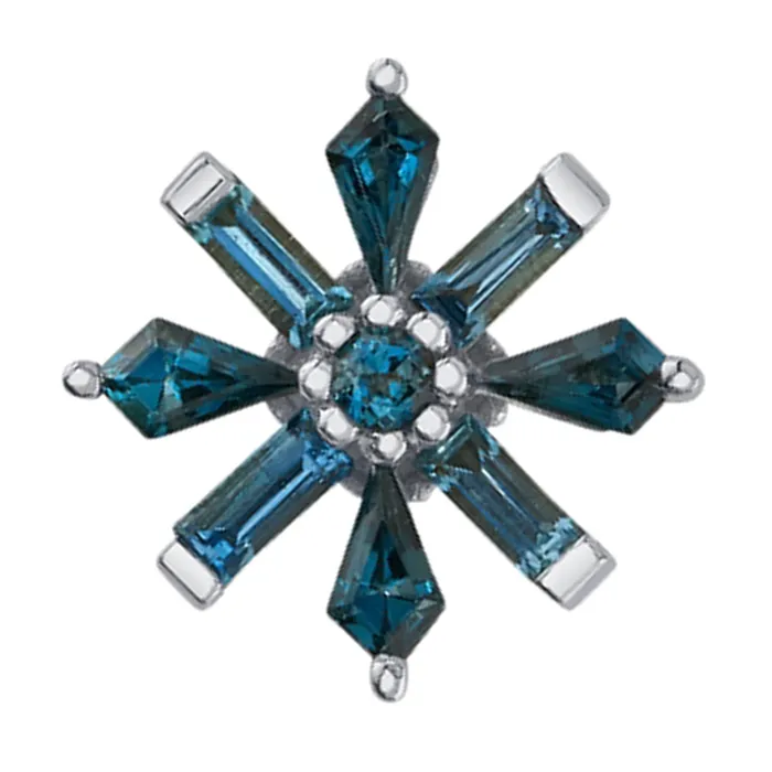 Akira Threaded End in Gold with London Blue Topaz Body Vision BVLA Earrings