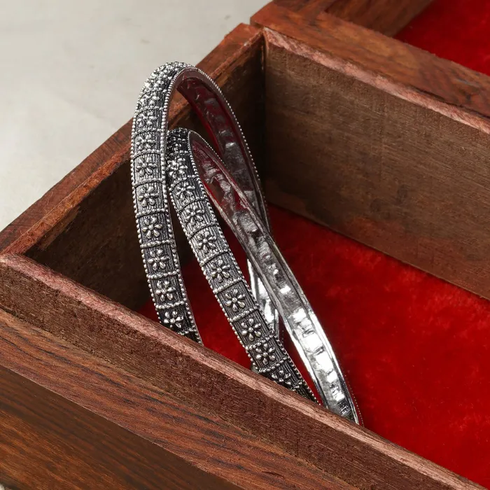 Avanti Silver Oxidized Bangles Teejh Rings