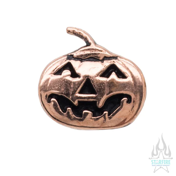 Body Gems threadless Pumpkin End in Gold Earrings