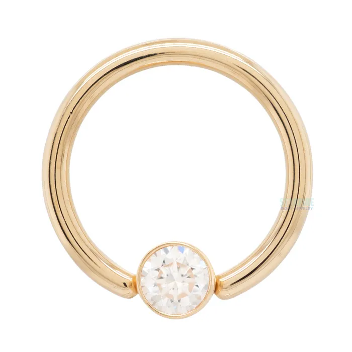 Body Vision BVLA Captive Bead Ring CBR in Gold with Bezelset DIAMOND Captive Bead Rings Body Vision BVLA Captive Bead Ring CBR in Gold with Bezelset DIAMOND Captive Bead Rings