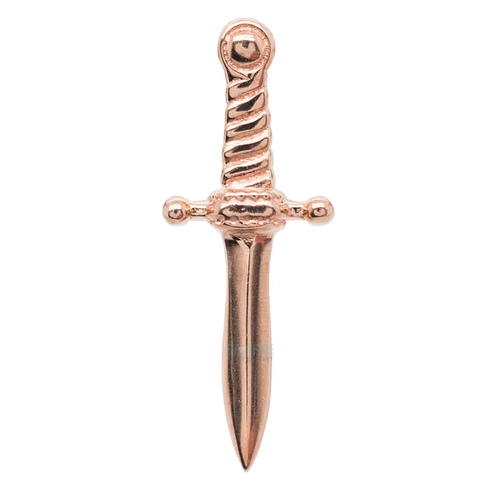 Body Vision BVLA Earrings Slasher Dagger Threaded End in Gold