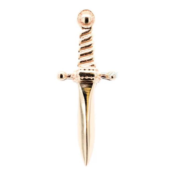 Body Vision BVLA Earrings Slasher Dagger Threaded End in Gold