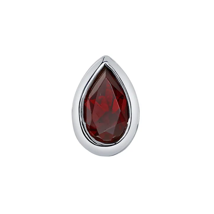 Body Vision BVLA Garnet Pear in Bezel Threaded End in Gold Earrings