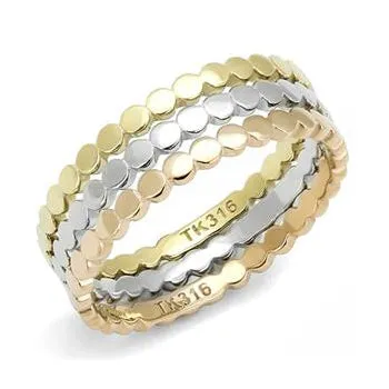 Earrings CJE3180 Wholesale Womens Stainless Steel IP Gold IP Rose Gold Stackable Rings Green