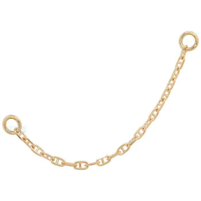 Earrings Hialeah Fine Jewelry Diamond Cut Anchor Chain Attachment in Gold