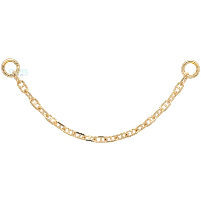 Earrings Hialeah Fine Jewelry Diamond Cut Anchor Chain Attachment in Gold