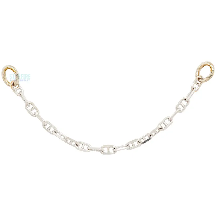Earrings Hialeah Fine Jewelry Diamond Cut Anchor Chain Attachment in Gold