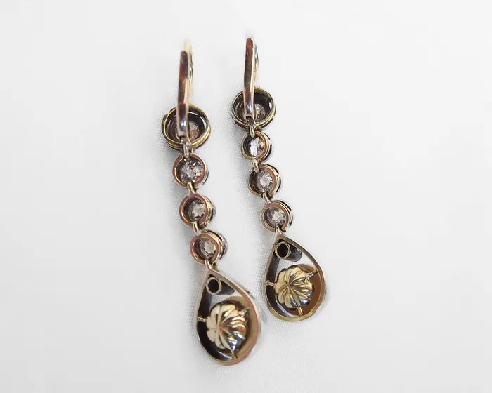 Earrings Isadoras A Edwardian French Diamond Pearl Drop Earrings