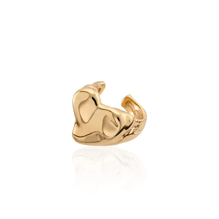 Earrings Scream Pretty Francesca Perks Gold Nugget Heart Ear Cuff
