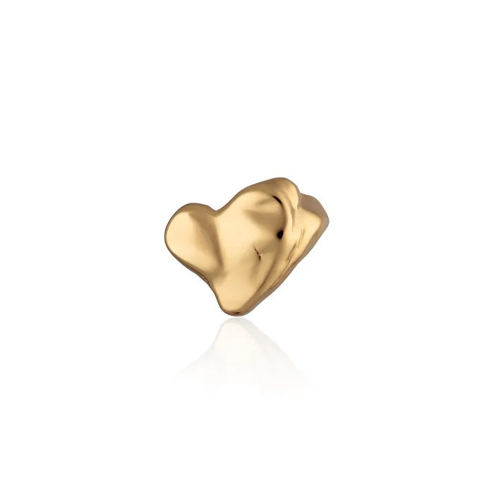 Earrings Scream Pretty Francesca Perks Gold Nugget Heart Ear Cuff