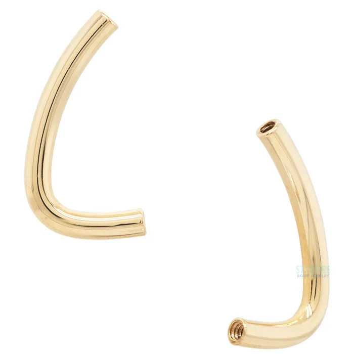 Gold Threaded JCurve Barbell Shaft Body Vision BVLA PreStyled Sets