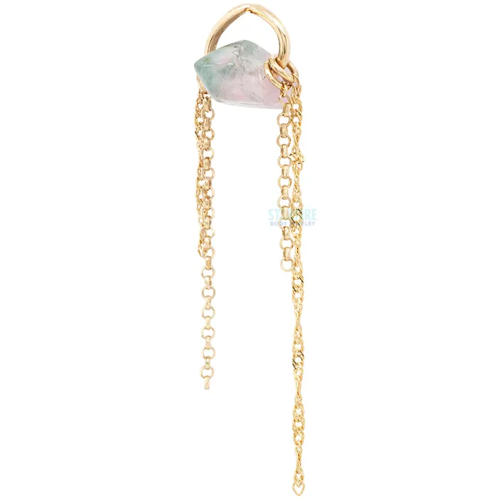 Hialeah Fine Jewelry Rings Ring Around the Tourmaline Chain Charm in Gold with Tourmaline Hialeah Fine Jewelry Rings Ring Around the Tourmaline Chain Charm in Gold with Tourmaline