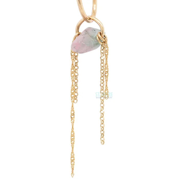 Hialeah Fine Jewelry Rings Ring Around the Tourmaline Chain Charm in Gold with Tourmaline