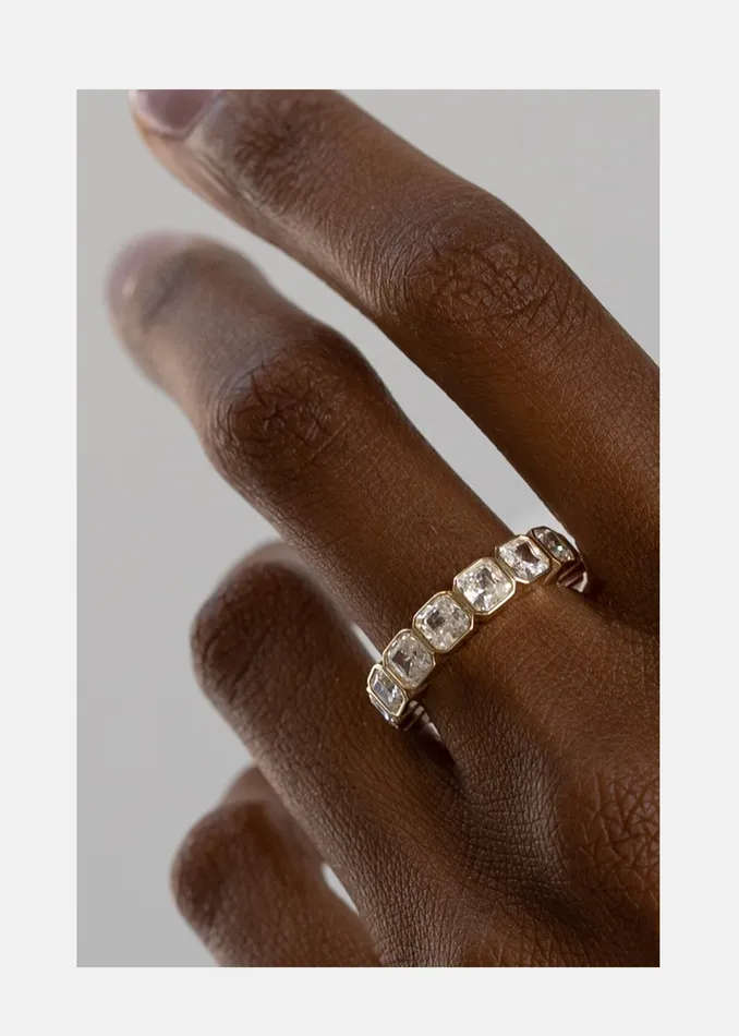KATKIMfinejewelry Asscher Cosma Eternity Band Rings