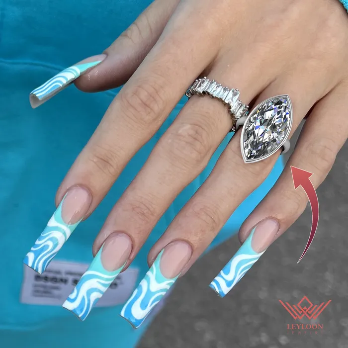 Leyloon Jewelry Rings 75 Carat Marquise Cut Bezel Euro Shank Solitaire D Color Moissanite Ring Leyloon Jewelry Rings 75 Carat Marquise Cut Bezel Euro Shank Solitaire D Color Moissanite Ring