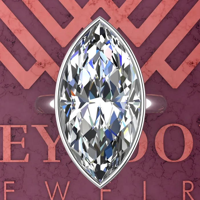 Leyloon Jewelry Rings 75 Carat Marquise Cut Bezel Euro Shank Solitaire D Color Moissanite Ring