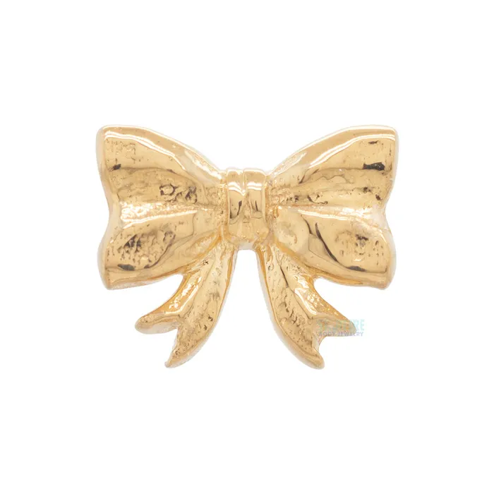 Lovelee Bow 2 Threaded End in Gold Anatometal Earrings