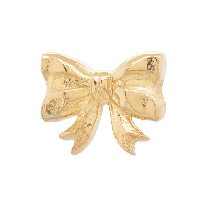 Lovelee Bow 2 Threaded End in Gold Anatometal Earrings
