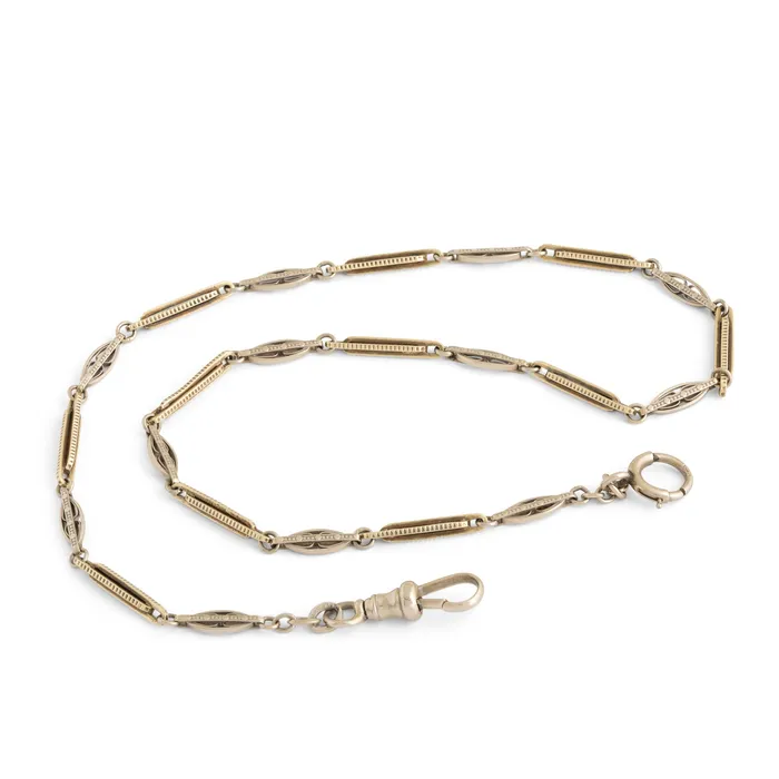Necklaces Antique TwoTone 14k Gold Decorative Link 14 Choker Necklace