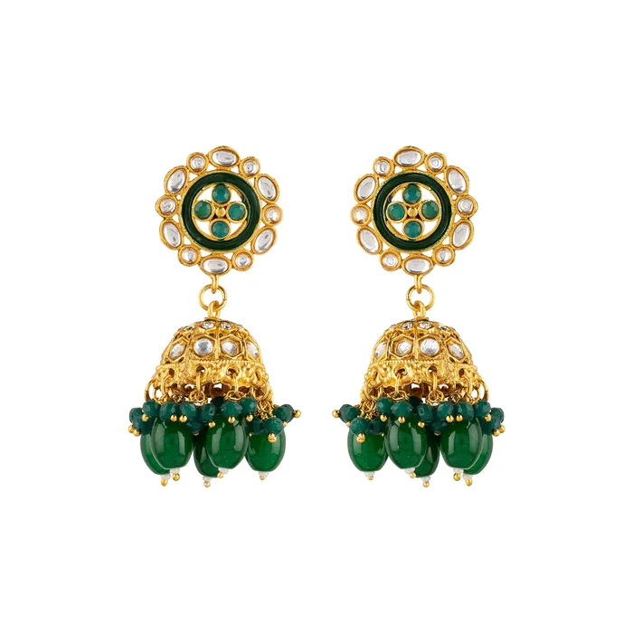 Necklaces Teejh Teejh Radhya Green Gold Necklace Set