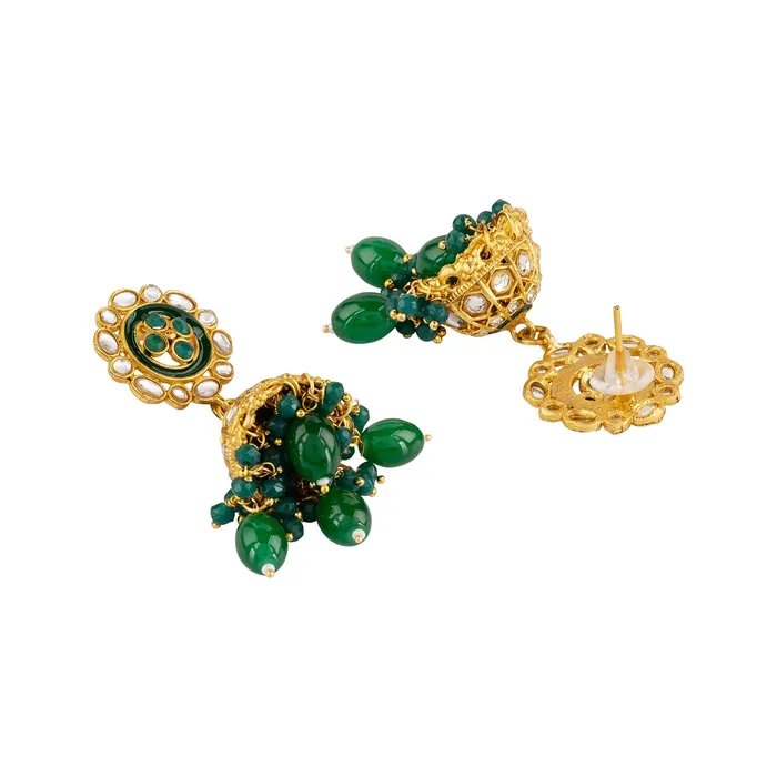 Necklaces Teejh Teejh Radhya Green Gold Necklace Set