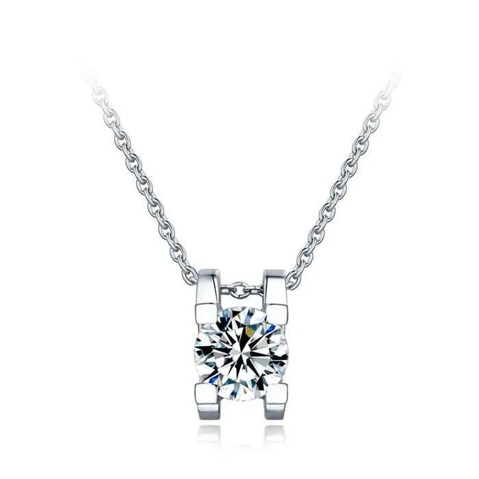 Necklaces vendorunknown Womens Wholesale 1 Carat Moissanite Solitaire Necklace in 925 Sterling Silver Necklaces vendorunknown Womens Wholesale 1 Carat Moissanite Solitaire Necklace in 925 Sterling Silver