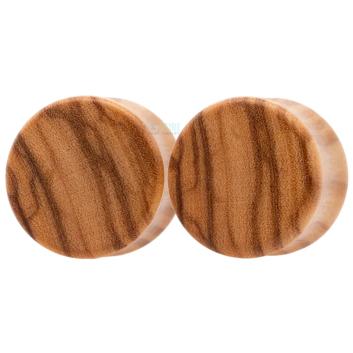 Omerica Organic Earrings Wood Plugs Wild Olive Regs