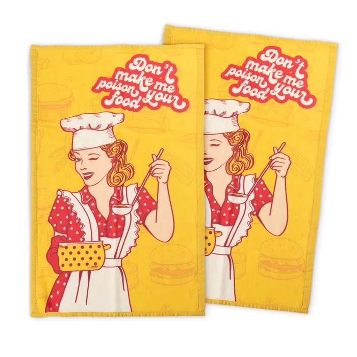 Oven Mitts Co Dont Make Me Poison Your Food Kitchen Towel Set Earrings
