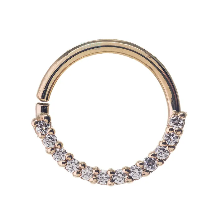 Rings Body Vision BVLA Gem Oaktier Seam Ring in Gold with White CZs