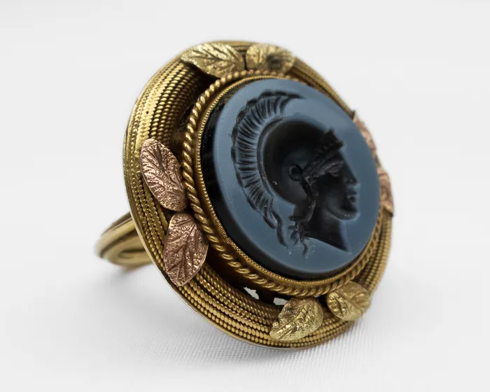 Rings RetroEra 18KT Agate Intaglio Ring Isadoras C