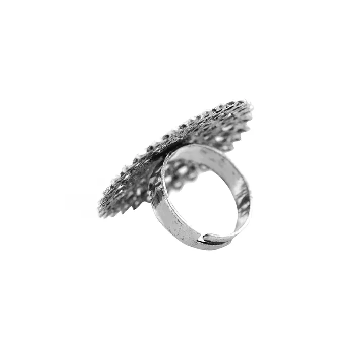 Rings Teejh Teejh Saesha Metallic Silver Oxidized Jewelry Gift Set