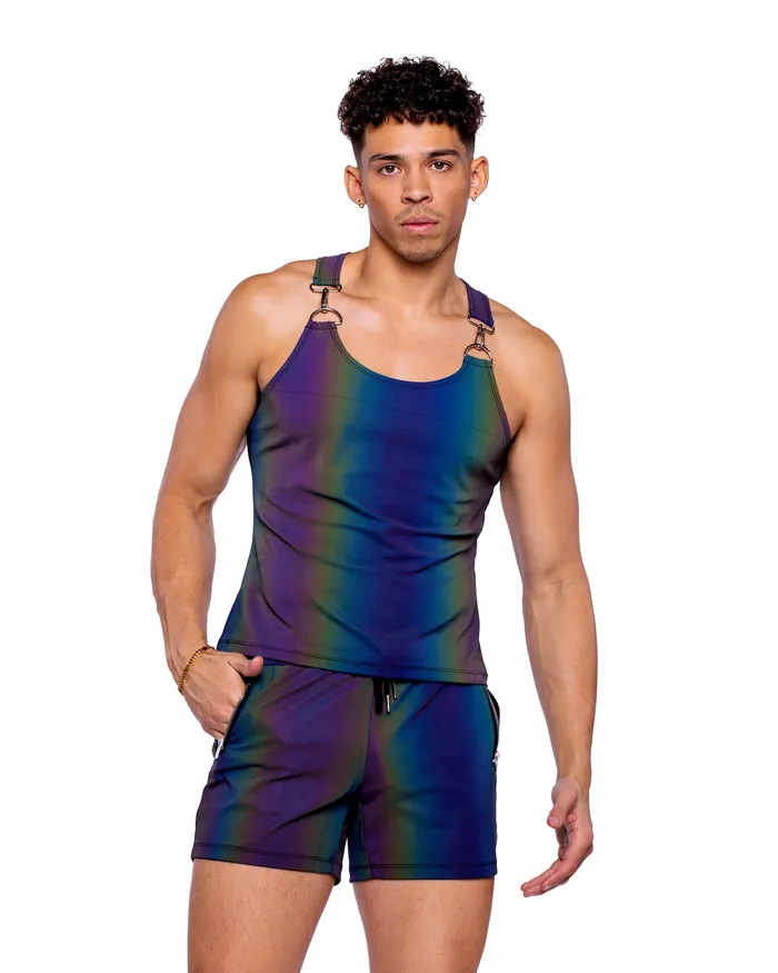 Roma Costume Inc Necklaces 6538 Reflective Shorts with Zipper Pockets