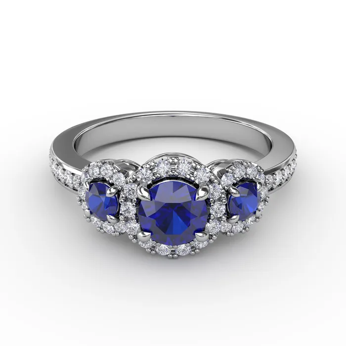 Sapphire Diamond Band Fana Rings