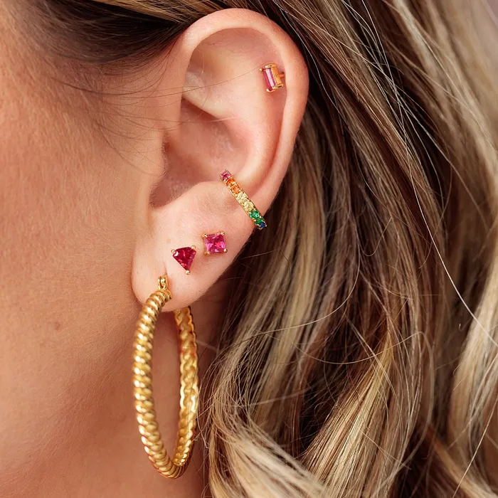 Scream Pretty Earrings Hannah Martin Fuchsia Set of 3 Stud Earrings Scream Pretty Earrings Hannah Martin Fuchsia Set of 3 Stud Earrings